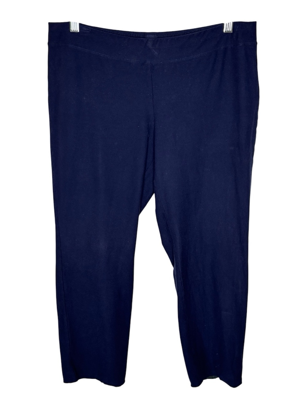 Eileen Fisher Petite PM Navy Pull On Pants Stretch Ankle Cropped FLAW